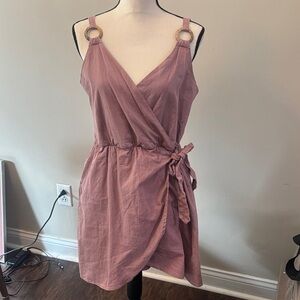 Elegant listicle L Mauve Wrap summer  Dress